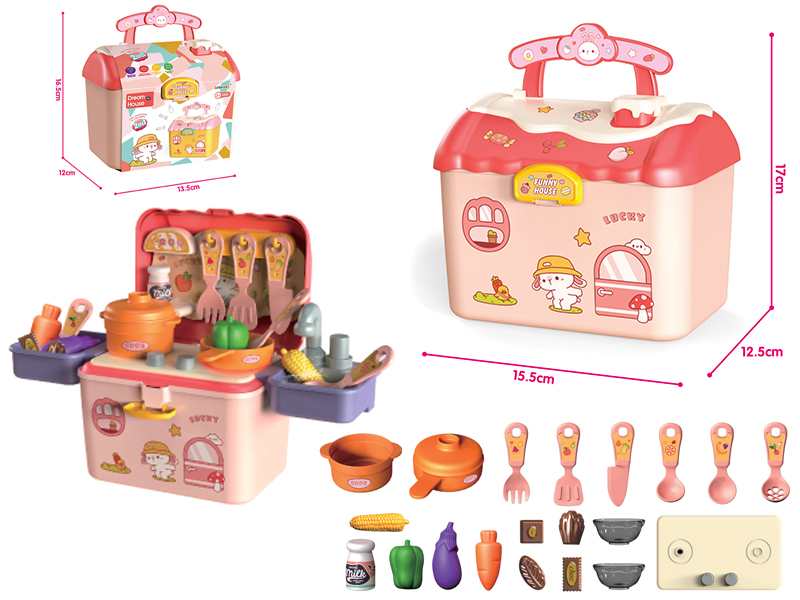 Pink Kitchen Storage House With Light