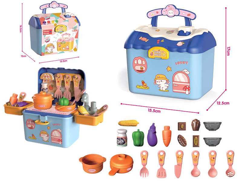 Blue Kitchen Storage House With Water Function