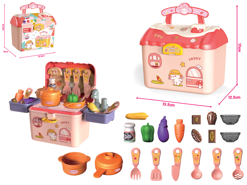 Pink Kitchen Storage House With Water Function