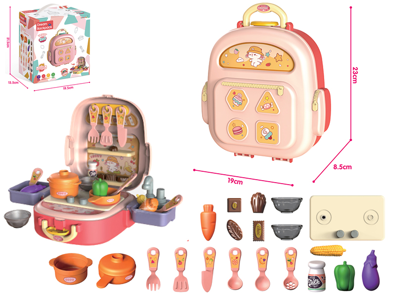 Pink Kitchen Storage Small Backpack With Light Function