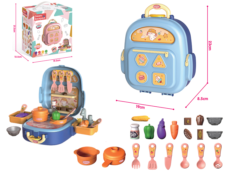 Blue Kitchen Storage Small Backpack With Water Function