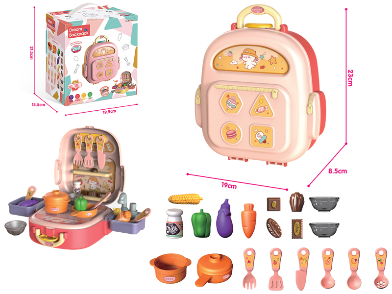Pink Kitchen Storage Small Backpack With Water Function