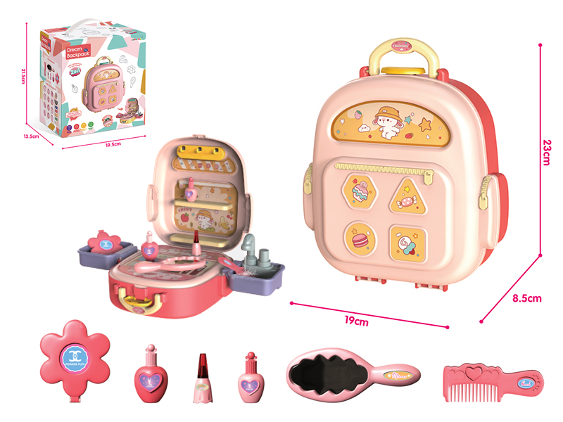 Kids Makeup Kit Pink Storage Small Backpack With Water Function