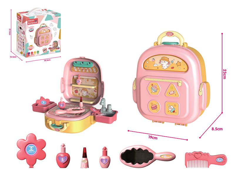 Kids Makeup Kit Yellow Storage Small Backpack With Water Function