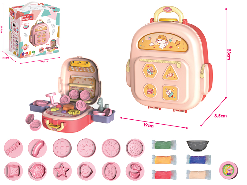 Kids Color Doughs Kit Pink Storage Small Backpack With Water Function