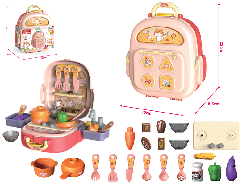 Pink Kitchen Storage Small Backpack With Light Function