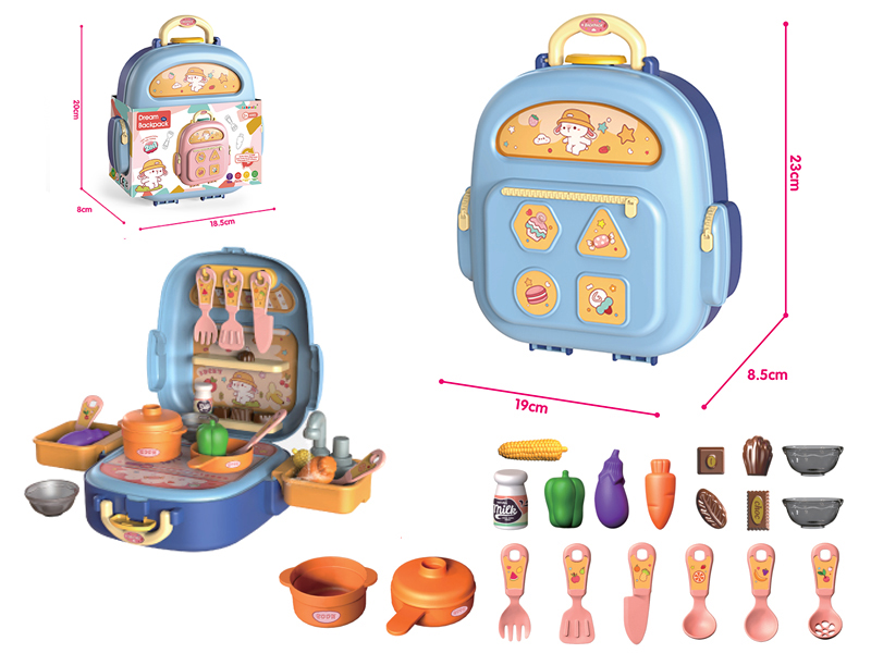 Blue Kitchen Storage Small Backpack With Water Function