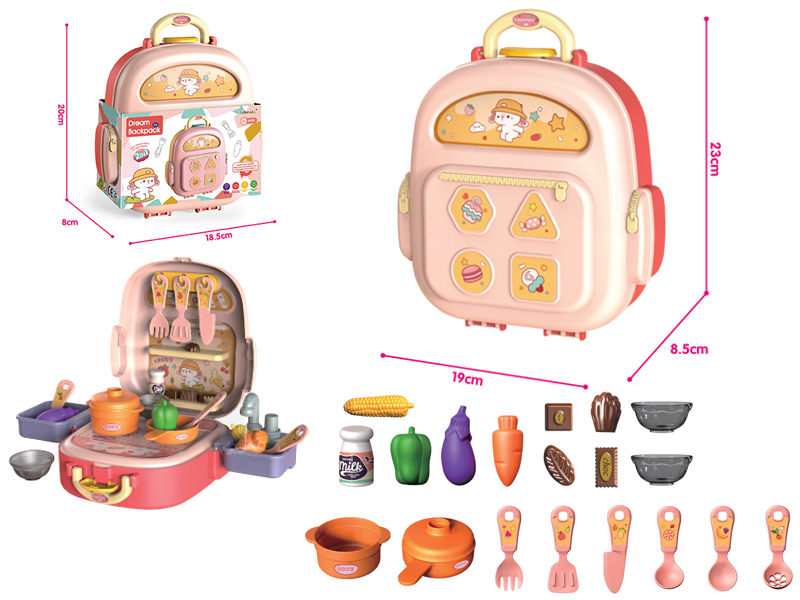 Pink Kitchen Storage Small Backpack With Water Function