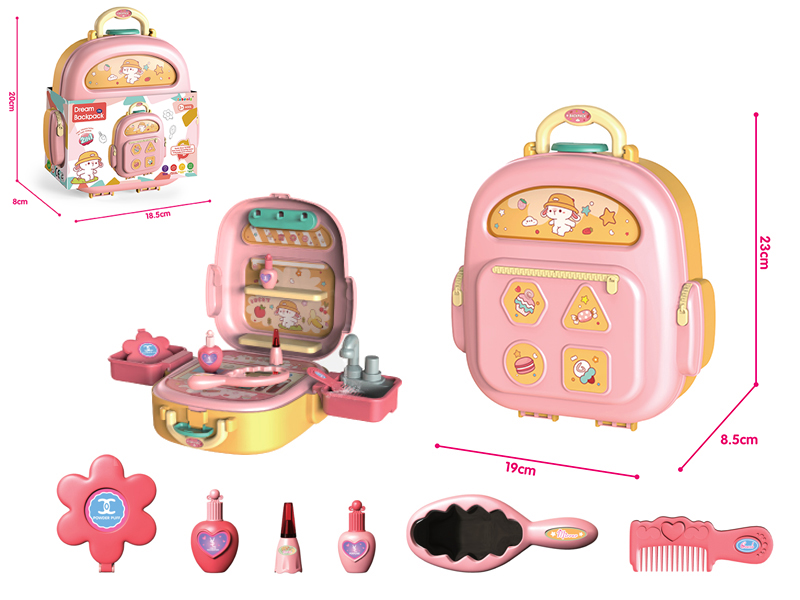 Kids Makeup Kit Yellow Storage Small Backpack With Water Function