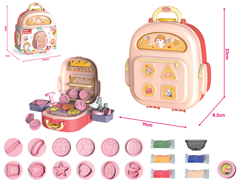 Kids Color Doughs Kit Pink Storage Small Backpack With Water Function