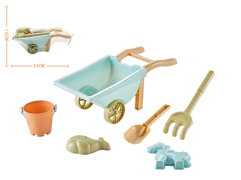 6pcs Beach Toy Cart Set