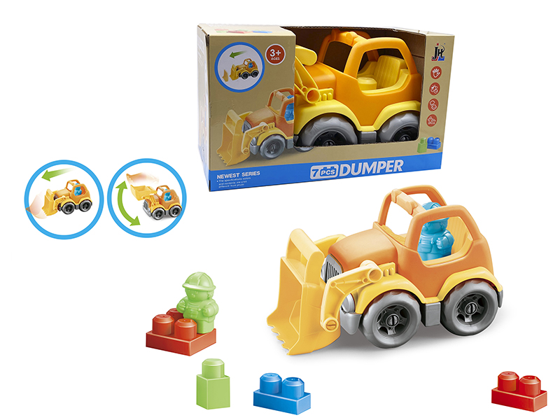 7PCS Building Blocks Bulldozer
