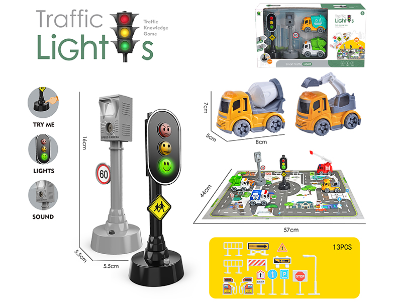 Friction Engineering Truck Traffic Lights Set(With Mat,Guidepost)