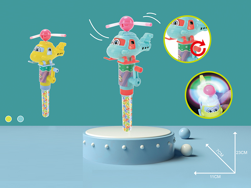 Hand Operated Helicopter Light Stick Candy Toys