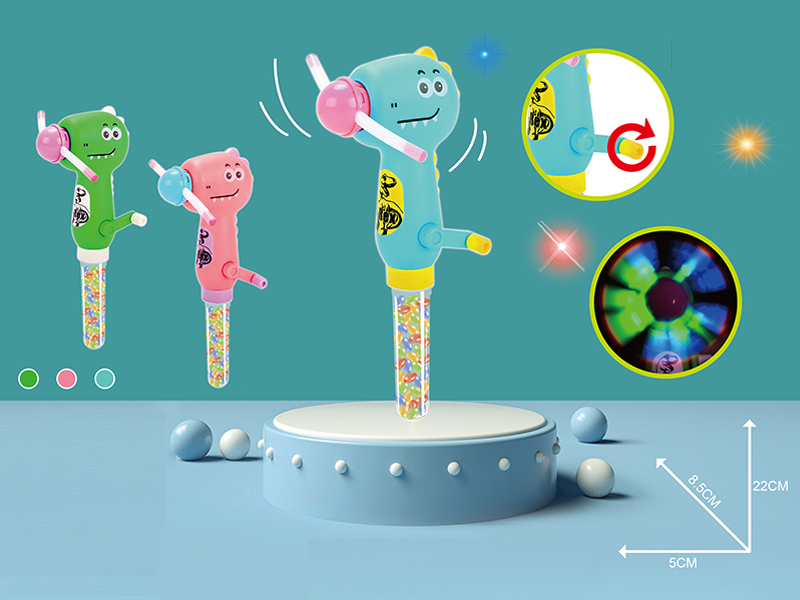 Hand Held Dinosaur Lamp Stick Candy Toys