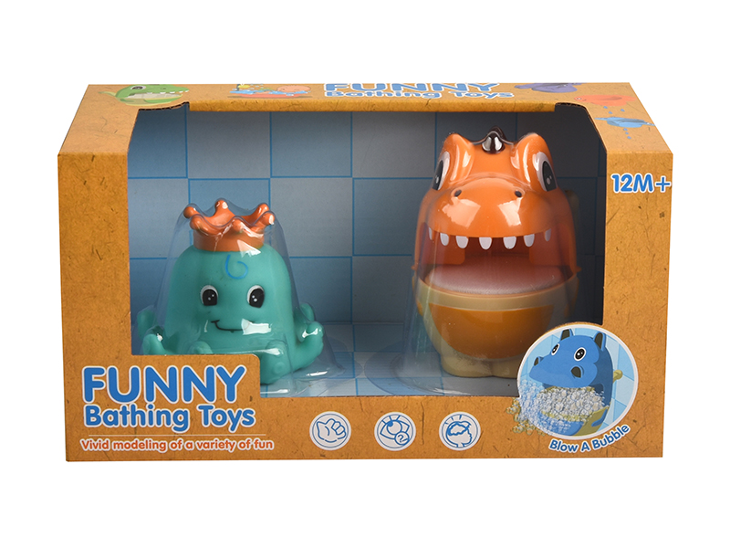 Bathing Toys Dinosaur Bubble Machine + Green Octopus