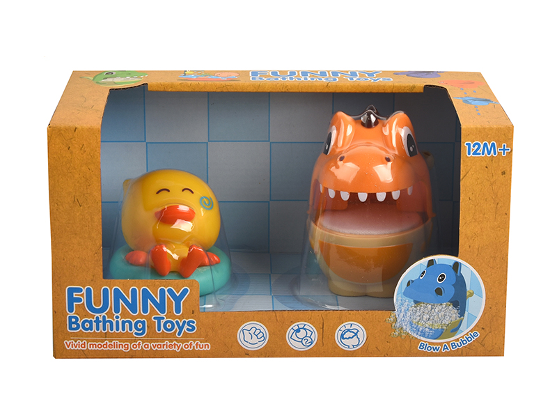 Bathing Toys Dinosaur Bubble Machine + Swimming Duck