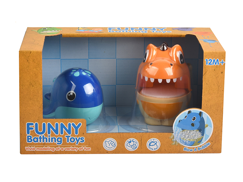 Bathing Toys Dinosaur Bubble Machine + Spray Water Whale