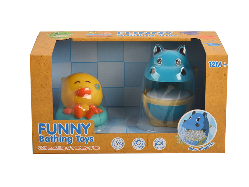 Bathing Toys Hippo Bubble Machine + Swimming Duck