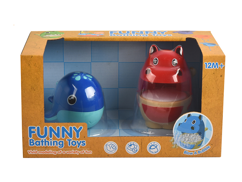 Bathing Toys Hippo Bubble Machine + Spray Water Whale