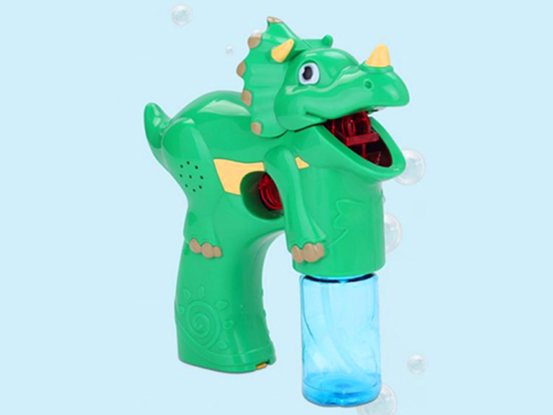 Green Triceratops Bubble Gun