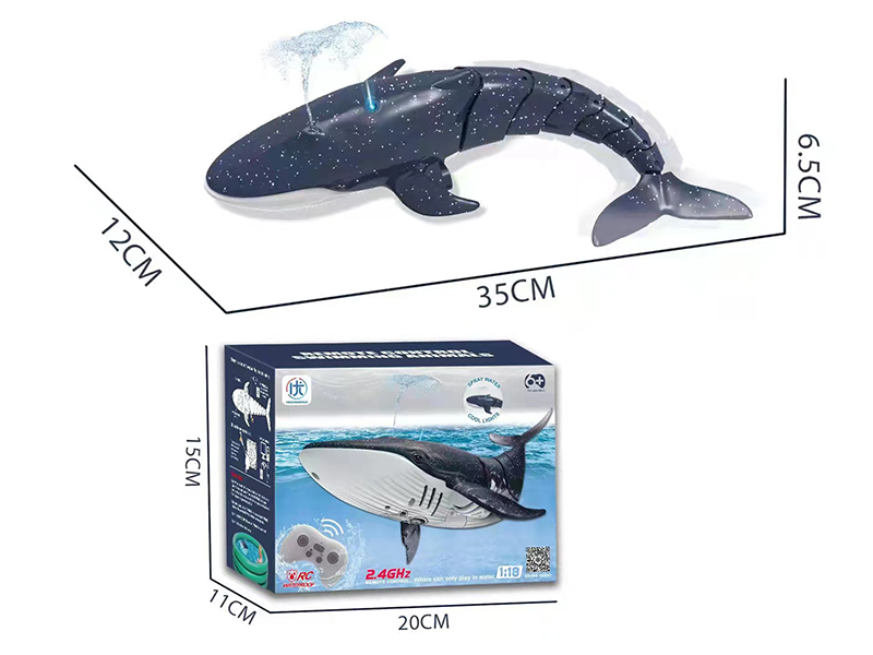 2.4G Remote Control Water Spray Whale(Blue)