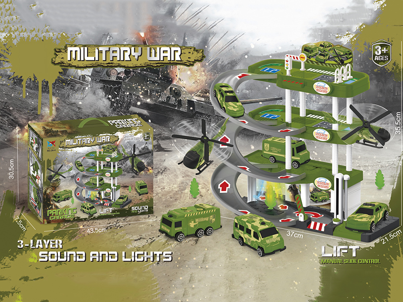Military 4-Layer Parcking Lot With Light And Music