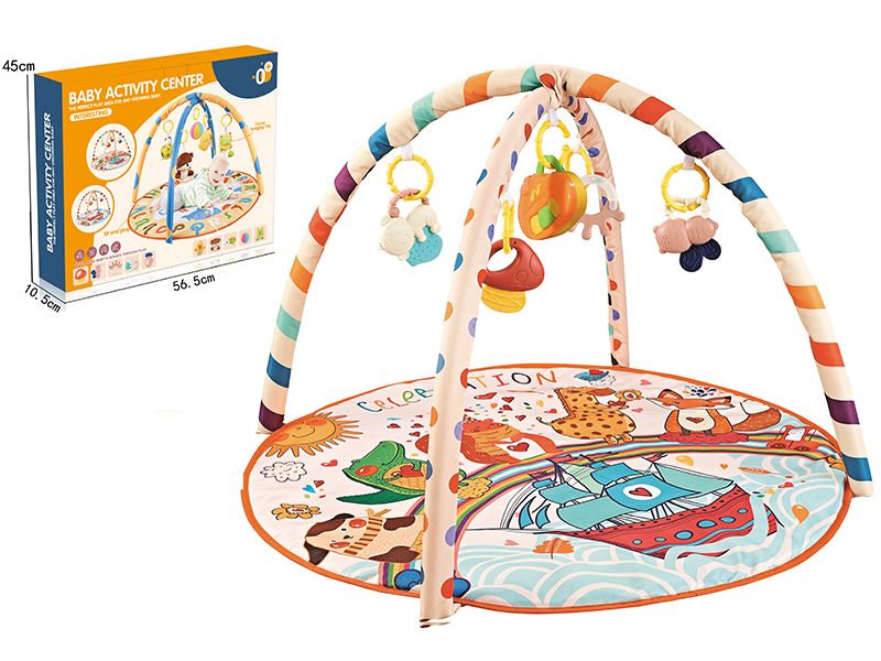 Baby Fitness Blanket With Plastic Baby Rattle And Music Box