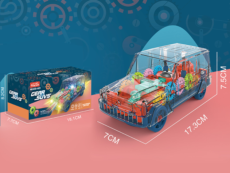 B/O Bump And Go Transparent Gear Cross Country Car With Light