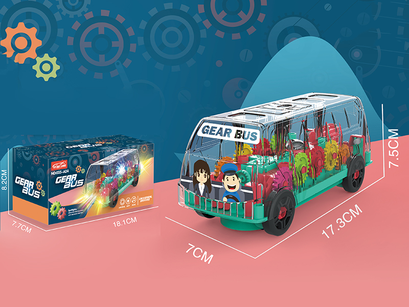 B/O Bump And Go Transparent Gear Bus With Light
