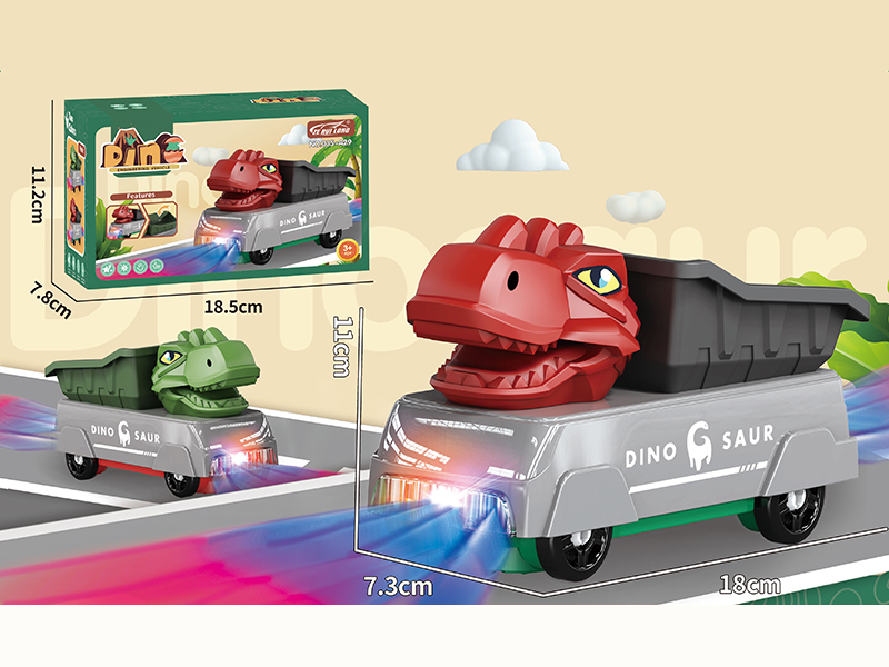 B/O Bump And Go Dinosaur Engineering Truck With Light And Music