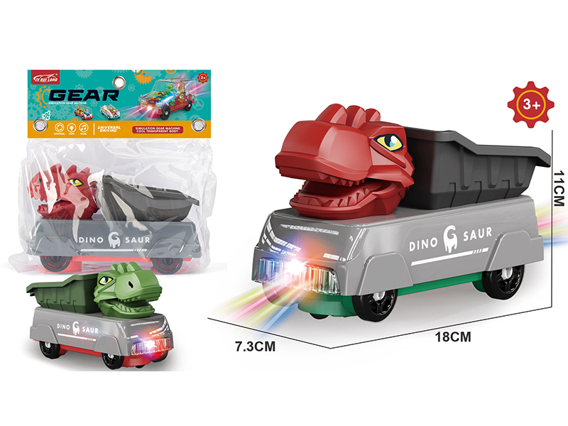 B/O Bump And Go Dinosaur Engineering Truck With Light And Music