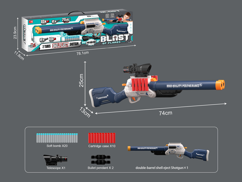 Double Barrel Shell Throwing Soft Projectile Gun
