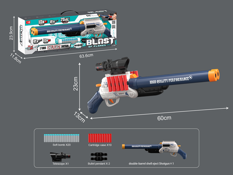 Double Barrel Shell Throwing Soft Projectile Gun