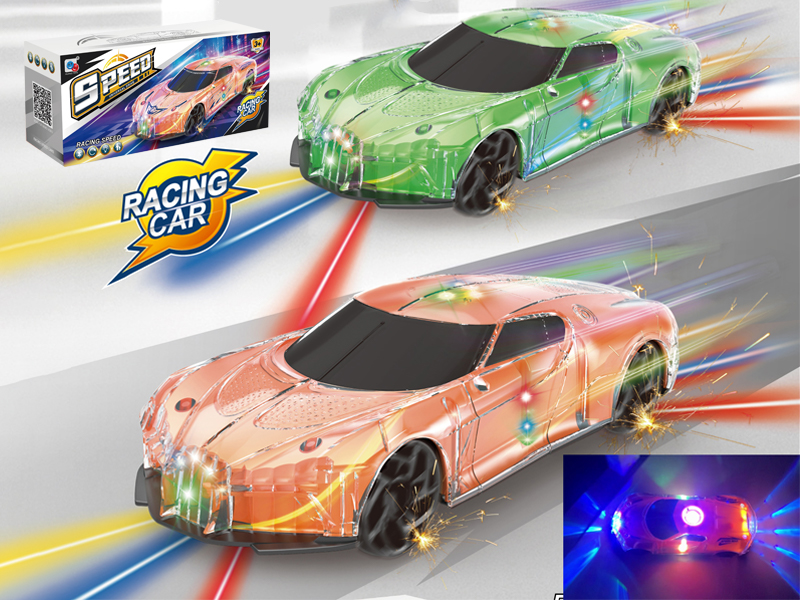 B/O Go And Bump Transparent Shell Sports Car With Light And Music