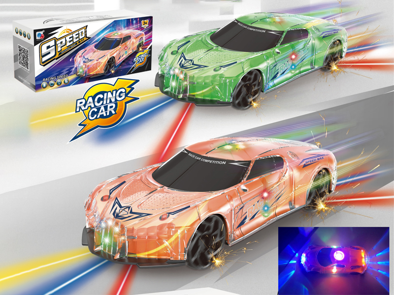 B/O Go And Bump Transparent Shell Police Car With Light And Music