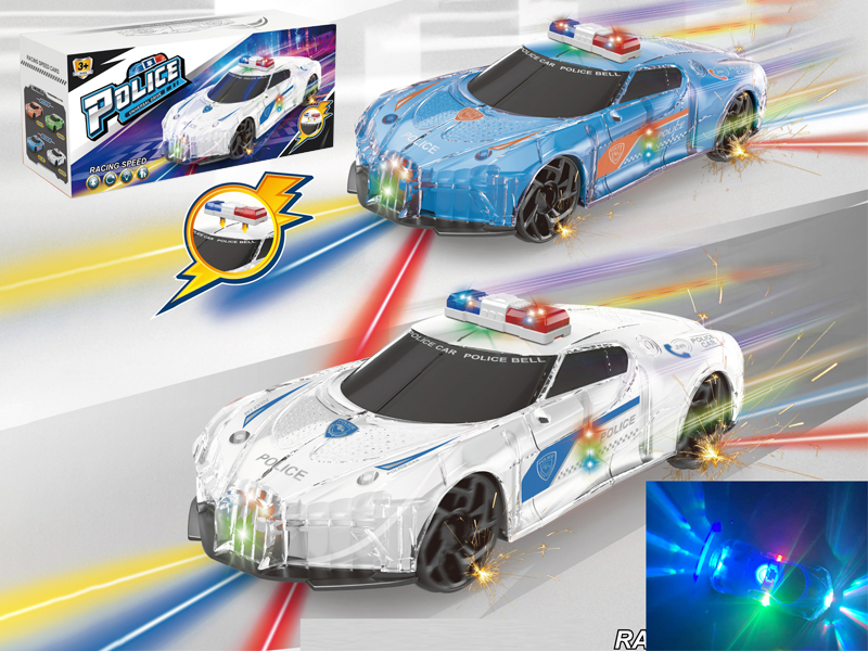 B/O Go And Bump Transparent Shell Police Car With Light And Music