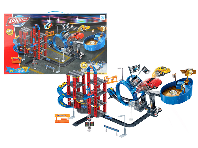 Pull Line Rail Car (With 2 Alloy Cars + 2 Plastic Cars)