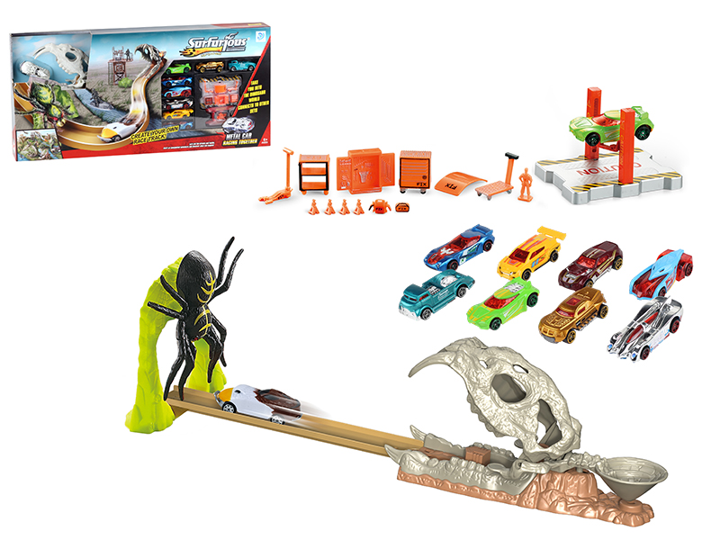 Dinosaur Skeleton Ejection Rail Car (With 9 Alloy Cars)