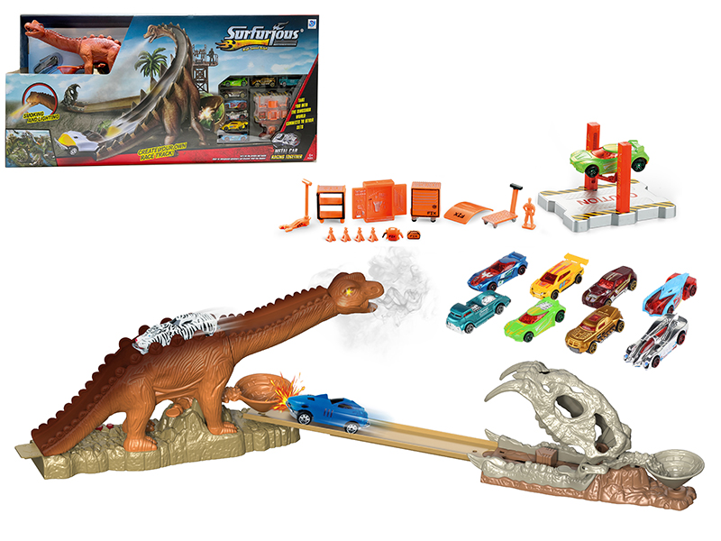 Brachiosaurus With Spray Light Dinosaur IC Ejection Rail Car (With 9 Alloy Cars)
