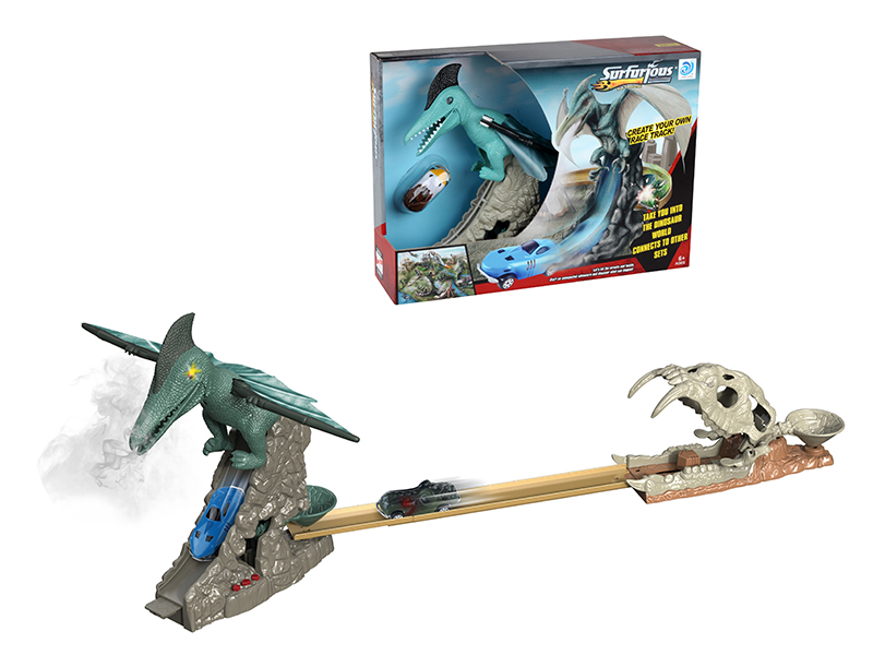 Pterosaur Ejection Rail Car With Spray, Light, Dinosaur IC(With 1 Alloy Car)