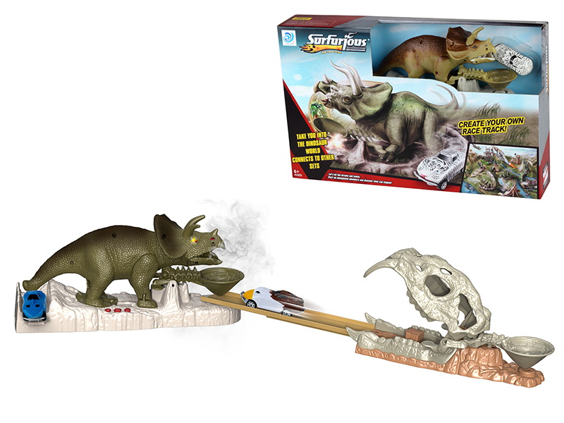 Triceratops Ejection Rail Car With Spray, Light, Dinosaur IC(With 1 Alloy Car)