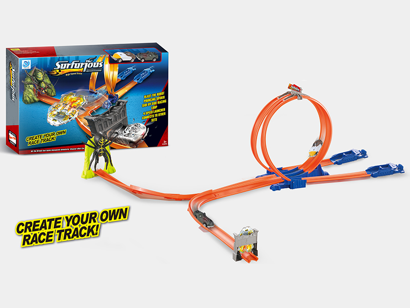 Spider Double Track Rail Car(With 2 Alloy Cars)