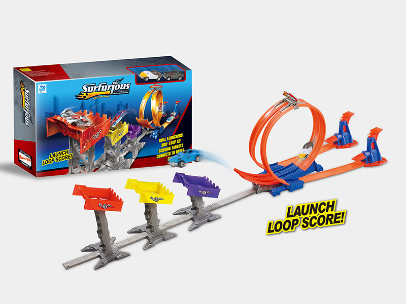 Dual Launchers 360° Loop Rail Car(With 2 Alloy Cars)