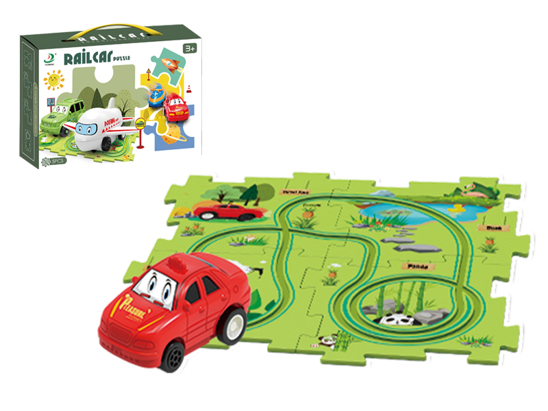 5Pcs Forest Park Puzzle Rail Car