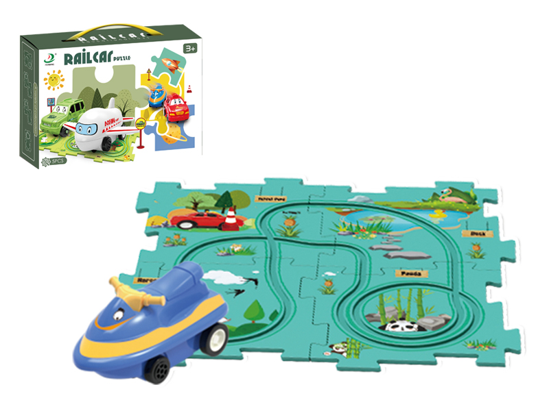 5Pcs Ocean World Puzzle Rail Car