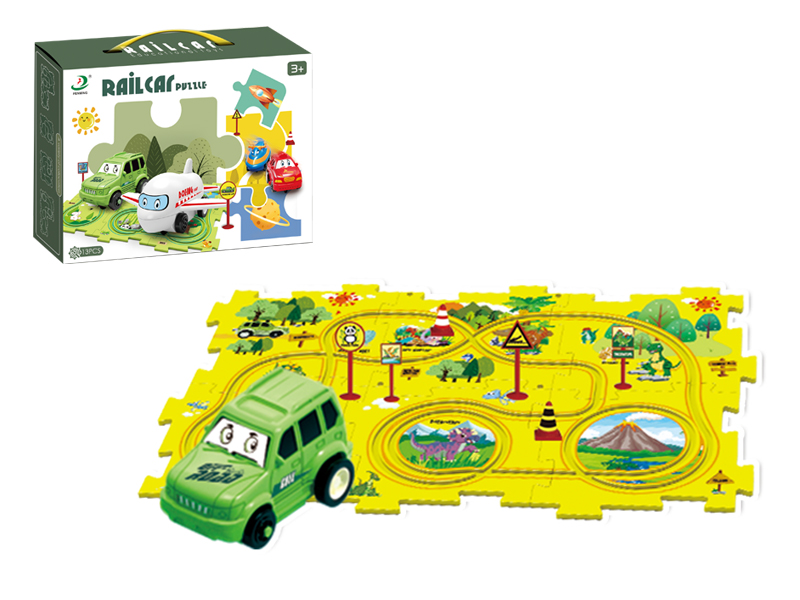 13Pcs Dinosaur Paradise Puzzle Rail Car