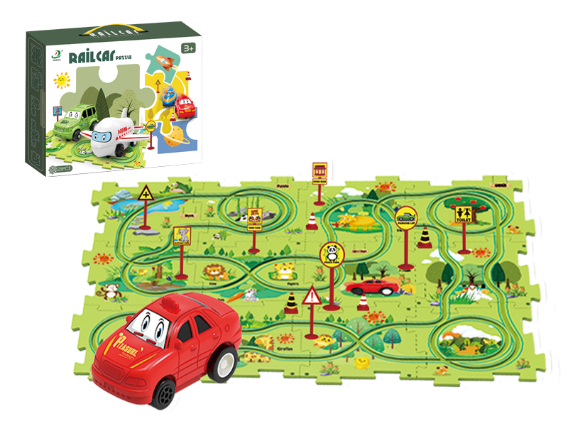 25Pcs Forest Park Puzzle Rail Car