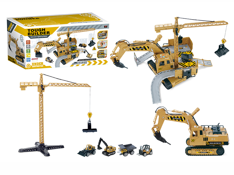 Deformation Engineering Truck + Tower Crane ( Light And Music,Launch,Friction)