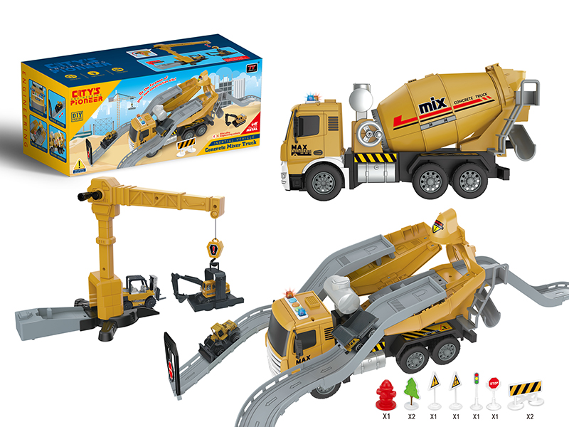 Deformation Concrete Mixer + Tower Crane( Light And Music,Launch,Friction)